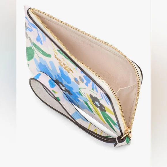 NWT Kate Spade - Lucy Floral Small L-Zip Wristlet Clutch - Picture 2 of 7